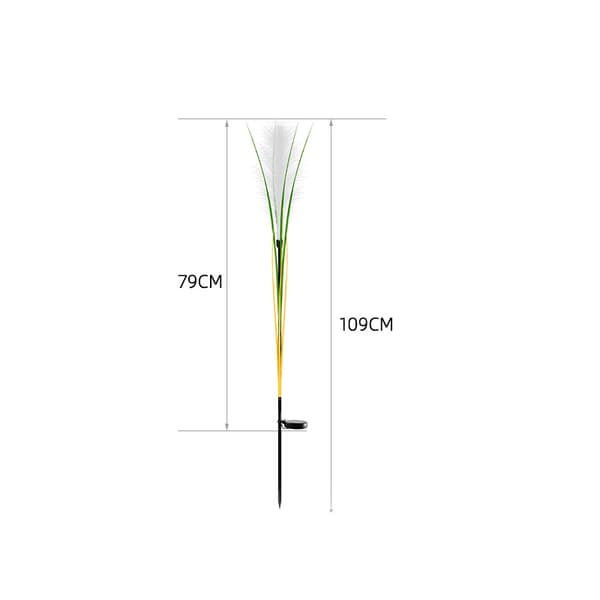 INF 2-pakke solcellelamper - solcelledrevne fiberoptiske sivlys - varmhvite - LED landskapslys