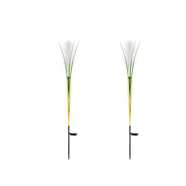 INF 2-pakke solcellelamper - solcelledrevne fiberoptiske sivlys - varmhvite - LED landskapslys