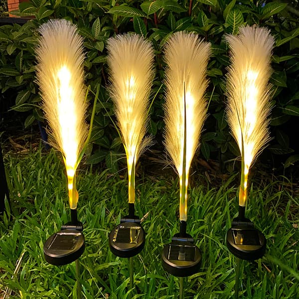 INF 2-pakke solcellelamper - solcelledrevne fiberoptiske sivlys - hvite LED landskapslys