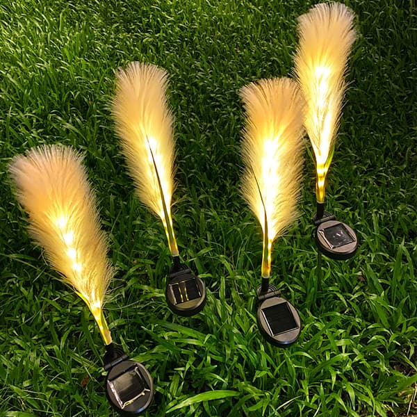 INF 2-pakke solcellelamper - solcelledrevne fiberoptiske sivlys - hvite LED landskapslys
