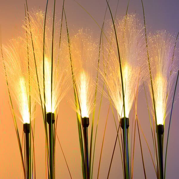 INF 2-pakke solcellelamper - solcelledrevne fiberoptiske sivlys - hvite LED landskapslys