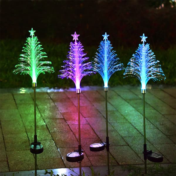 INF Solar Jellyfish Lights - 2 Pack Solar Fiberoptisk juletre med stjernelys