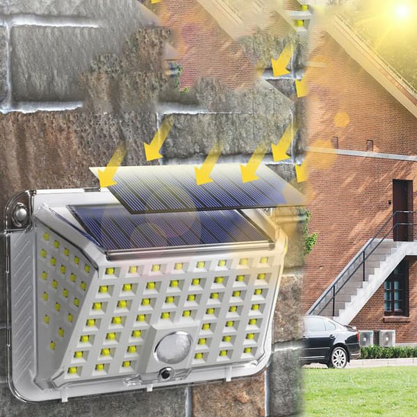 INF Solcelledrevet utendørs vegglampe med 90 lysdioder