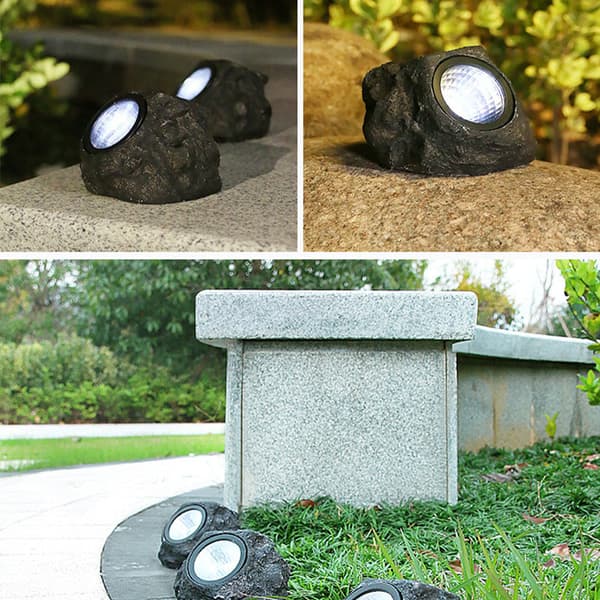 INF Solar Stone Light: Realistisk harpikshagedekor med energieffektiv LED