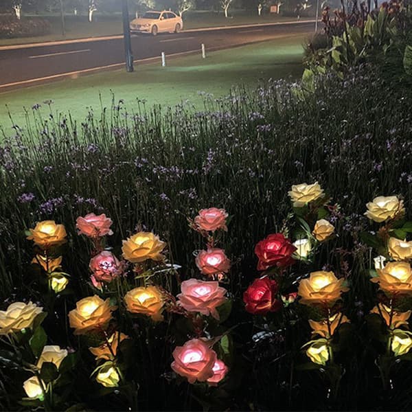 INF Solar Powered Rose Flower Lights - Hvid