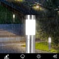 Miniatyrbild 4 av 8: INF Cylindrisk Gräsmatta Lampa (Silver) - 2-pack Varmvita lampor