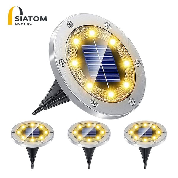 INF Solcellsdrivna marklampor - LED Silverram Varmvita lampor 4