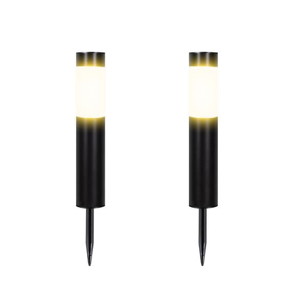 INF Sylindrisk plenlampe (svart) - Sett med 2, Varme hvite lys