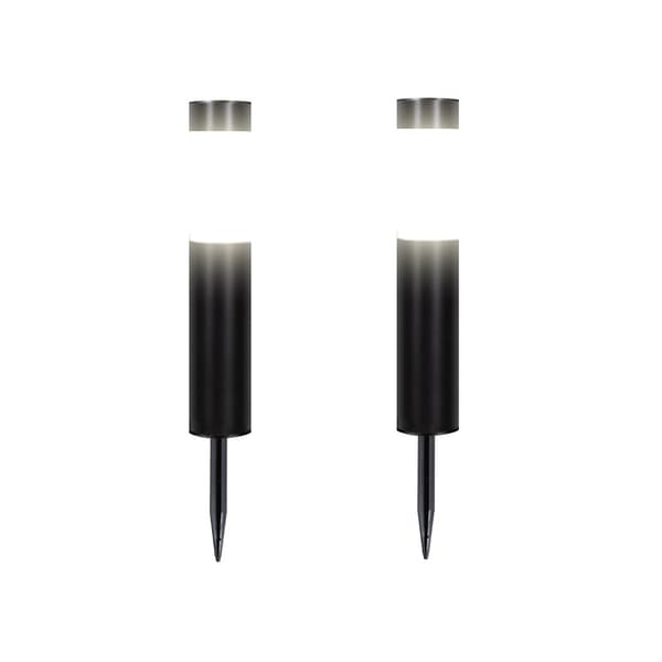 INF Sylindrisk plenlampe (svart) - Sett med 2, Hvit