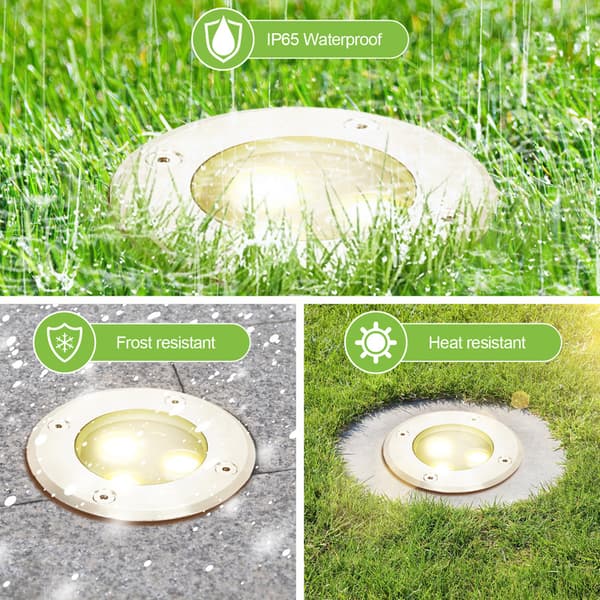 8x 3W marklampa IP65 utomhus LED-lampa mark infälld spotlight markstrålkastare markstrålkastare marklampa varmvit