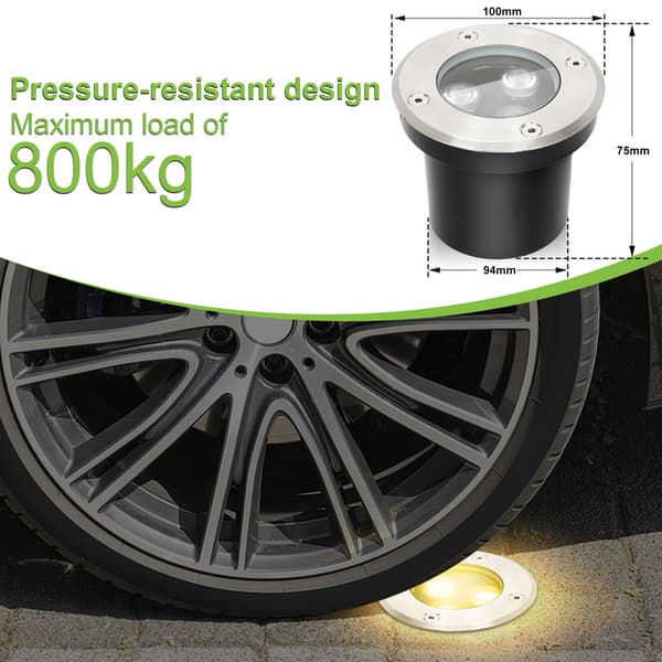 8x 3W marklampa IP65 utomhus LED-lampa mark infälld spotlight markstrålkastare markstrålkastare marklampa varmvit