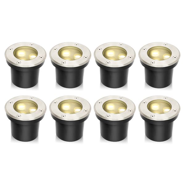 8x 3W marklampa IP65 utomhus LED-lampa mark infälld spotlight markstrålkastare markstrålkastare marklampa varmvit