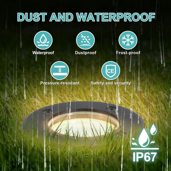 12x 3W golvlampa svängbar IP67 utomhus LED infälld golvspotlight golvlampa varmvit - svart hölje