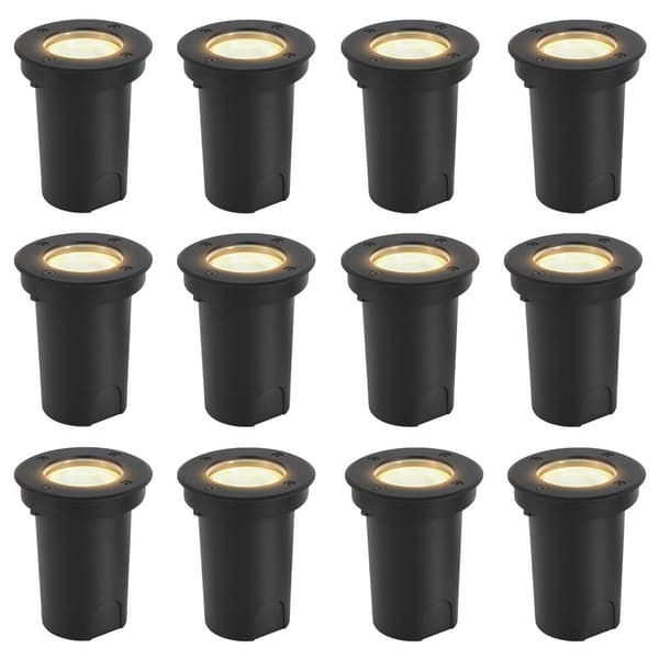 12x 3W golvlampa svängbar IP67 utomhus LED infälld golvspotlight golvlampa varmvit - svart hölje