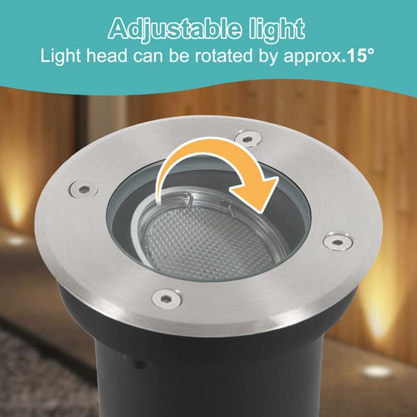 4x 3W golvlampa svängbar IP67 utomhus LED infälld golvlampa golvlampa golvlampa neutral vit - silverfärgat hölje