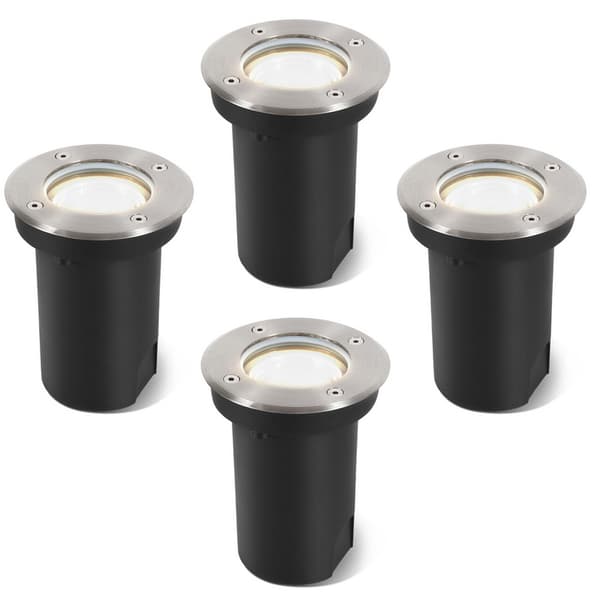 4x 3W golvlampa svängbar IP67 utomhus LED infälld golvlampa golvlampa golvlampa neutral vit - silverfärgat hölje