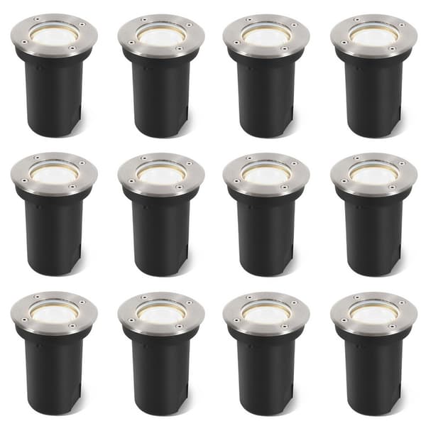 12x 3W golvlampa svängbar IP67 utomhus LED infälld golvlampa golvlampa golvlampa neutral vit - silverfärgat hölje