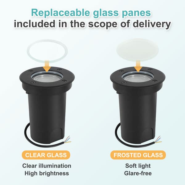 8x 3W golvlampa svängbar IP67 utomhus LED infälld golvlampa golvlampa golvlampa neutral vit - Svart hölje