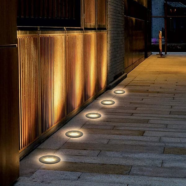 8x 3W golvlampa svängbar IP67 utomhus LED infälld golvlampa golvlampa golvlampa neutral vit - Svart hölje