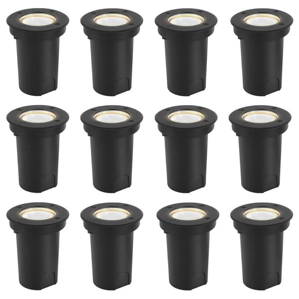 12x 3W golvlampa svängbar IP67 utomhus LED infälld golvlampa golvlampa golvlampa neutral vit - Svart hölje