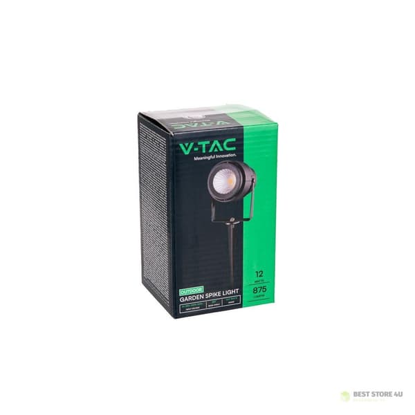 Jordbelysning til have LED V-TAC 12W Sort VT-857 Grøn Farve 720lm
