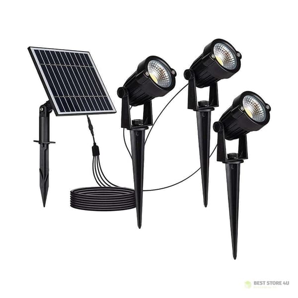 Maahan asennettava LED-puutarhavalaisin V-TAC aurinkopaneelisetti 3x1.2W IP65 VT-11032 3000K 50lm 3 vuoden takuu