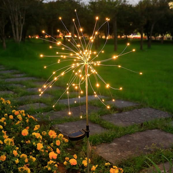 SOLAR Trädgårdslampa FÄRGGLADA Fyrverkerier 200 LED JULDEKORATIVA