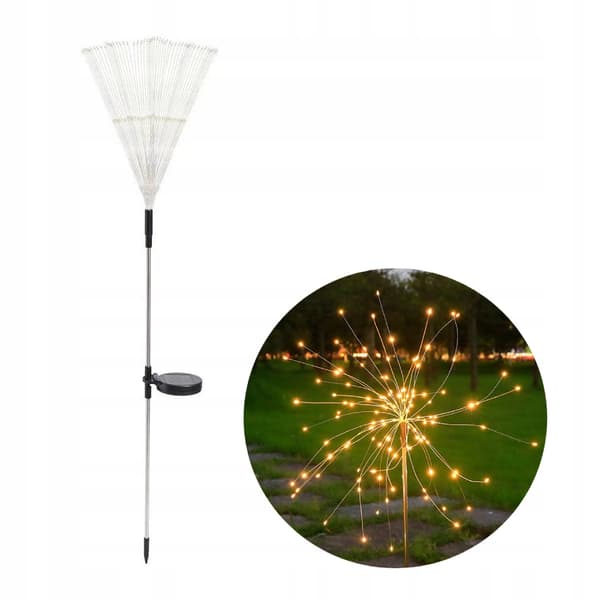 SOLAR Trädgårdslampa FÄRGGLADA Fyrverkerier 200 LED JULDEKORATIVA