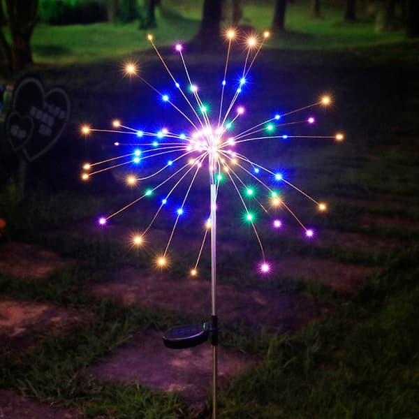 SOLAR Trädgårdslampa FÄRGGLADA Fyrverkerier upp till 200 LED JULFEST