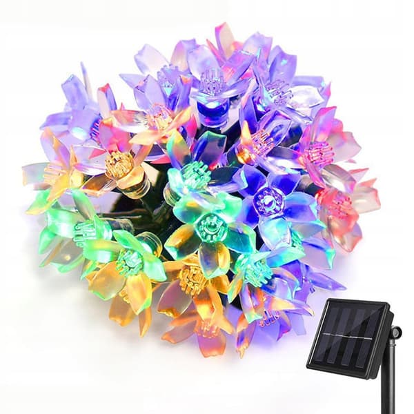 SOLSERADE Trädgårdsbelysningsset 5 meter 20 LED-blommor FÄRGGLADA Barn
