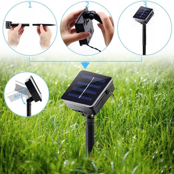 SOLAR Havelamper SÆT 5 meter 20 LED Bier BEE Kold