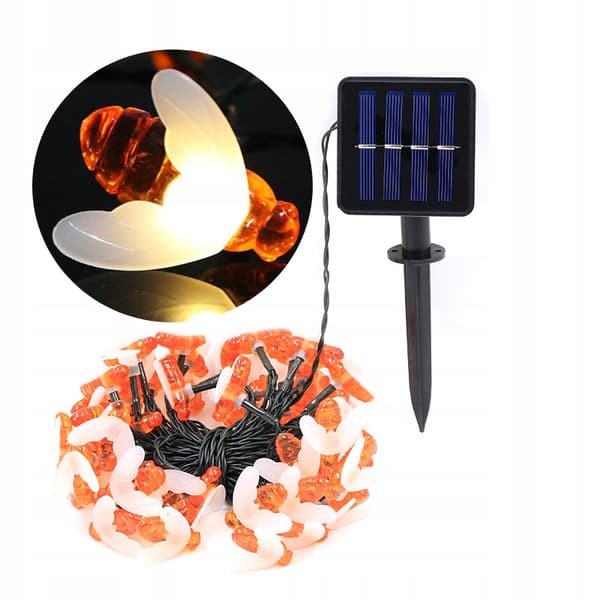 SOLAR Havelamper SÆT 5 meter 20 LED Bier BEE Kold