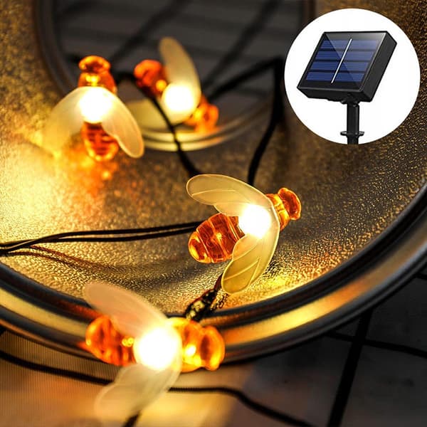 SOLAR Havelamper SÆT 5 meter 20 LED Bier BEE Varm
