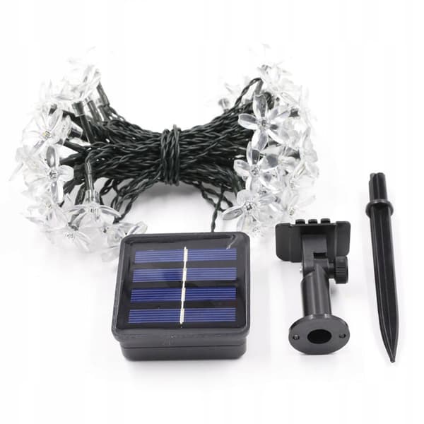 SOLAR Havelamper SÆT 5 meter 20 LED Blomster KOLD HVID Dekorativ