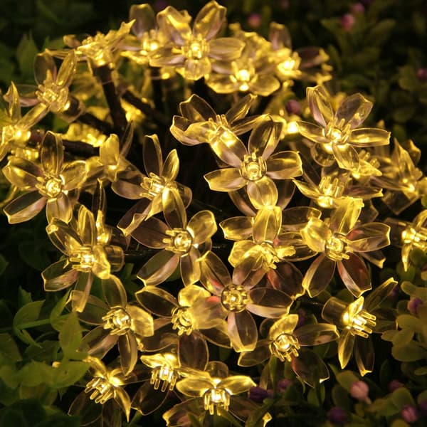 SOLAR Havelamper SÆT 5 meter 20 LED Blomster VARM HVID Dekorativ