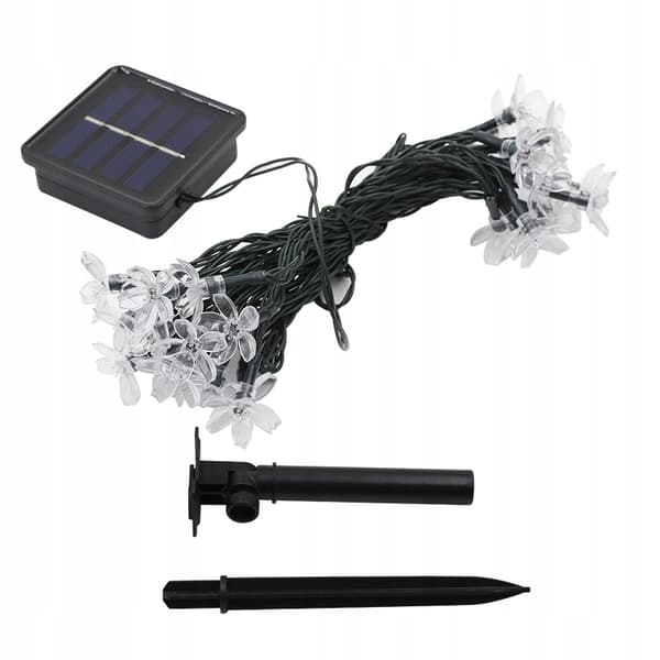 SOLAR Havelamper SÆT 5 meter 20 LED Blomster VARM HVID Dekorativ