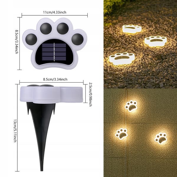 SOLAR PAW -lamppu Lämmin VÄRI Koristeellinen puutarha HIT IP65 1 kpl.