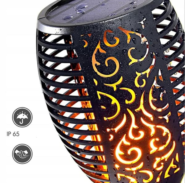 AURINKO Liekkilamppu 1000mAh 12LED Puutarhataskulamppu Rei'itetty IP65 1 kpl
