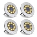 Miniatyrbild 1 av 8: Bomclap 12-Pack Solcellsdrivna Marklampor med 8 LED – Vattentäta Trädgårdslampor för Uteplats & Gräsmatta