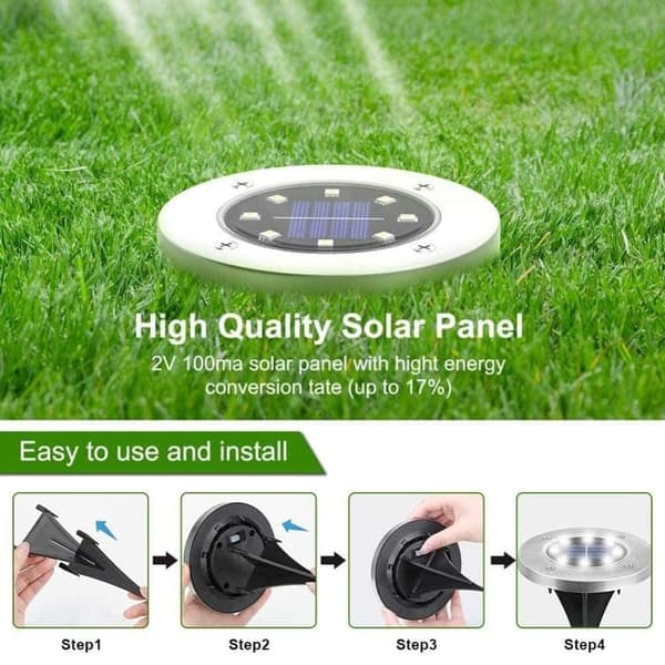Bomclap 12-Pak Solar Jordlamper med 12 LED'er – Vandtætte Gulvlamper til Have & Terrasse