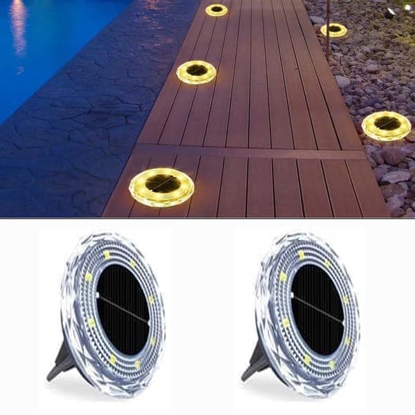 Bomclap 2/4/6/8-pack solcellslampor utomhus IP65 vattentäta, 8 LED trädgårdsbelysning för altan och gräsmatta – varmvit Varmt ljus, 2 st Bomclap 2/4/6/8-pack solcellslampor utomhus IP65 vattentäta, 8 LED trädgårdsbelysning för altan och gräsmatta – varmvit Varmt ljus, 2 st