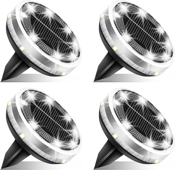 Bomclap 12 Pack Udendørs Solar Lamper, 8 LED Havelys Vejrbestandig Kold Hvid til Gangbro