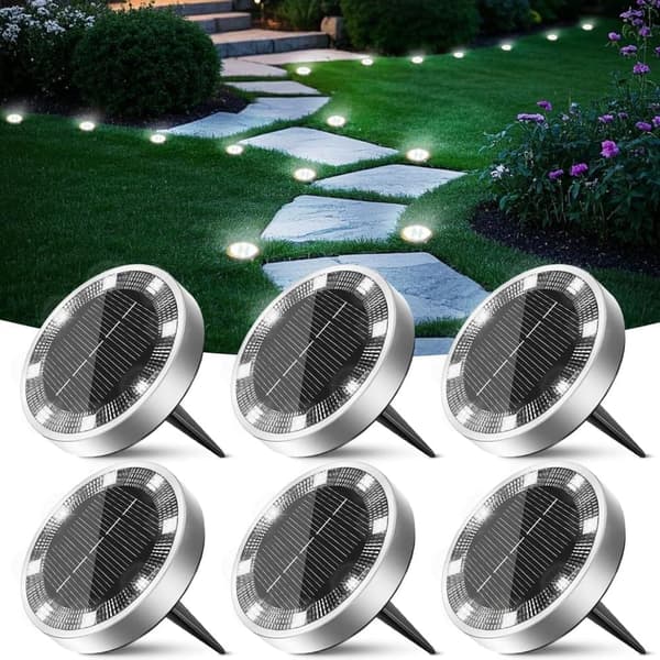 Bomclap 12 Pack Udendørs Solar Lamper, 8 LED Havelys Vejrbestandig Kold Hvid til Gangbro