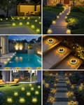 Miniatyrbillede 5 af 8: Bomclap 12 Pack Solar Lights Udendørs IP65, 12 LED Varm Hvid Havebelysning Med Solpanel