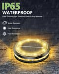 Miniatyrbillede 2 af 8: Bomclap 12 Pack Solar Lights Udendørs IP65, 12 LED Varm Hvid Havebelysning Med Solpanel