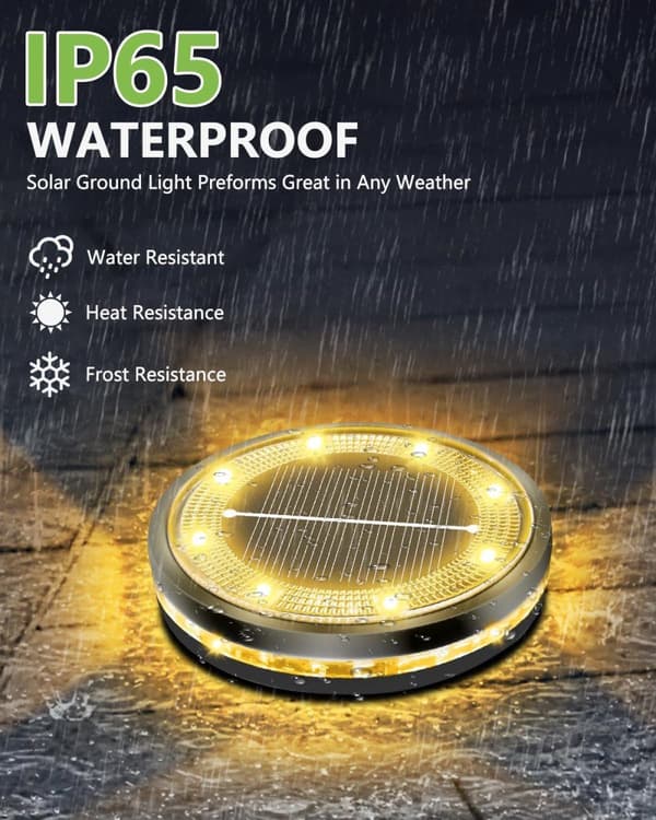 Bomclap 12 Pack Solar Lights Udendørs IP65, 12 LED Varm Hvid Havebelysning Med Solpanel