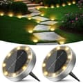 Miniatyrbillede 1 af 8: Bomclap 12 Pack Solar Lights Udendørs IP65, 12 LED Varm Hvid Havebelysning Med Solpanel