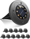 Miniatyrbild 9 av 9: Bomclap 16-pack Solarlampor Utomhus IP65, 16 LED Markbelysning Varmvitt Ljus för Gångväg & Trädgård