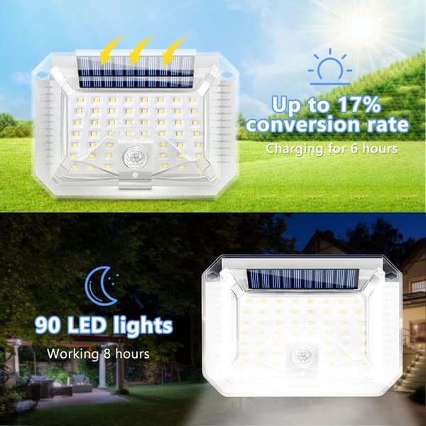 Bomclap Outdoor Solar Lamp IP65 Vedenpitävät aurinkovalot Ulkoanturivalot Turvallisuus kuistin pihalle Patio Puutarha Ajotie Autotalli
