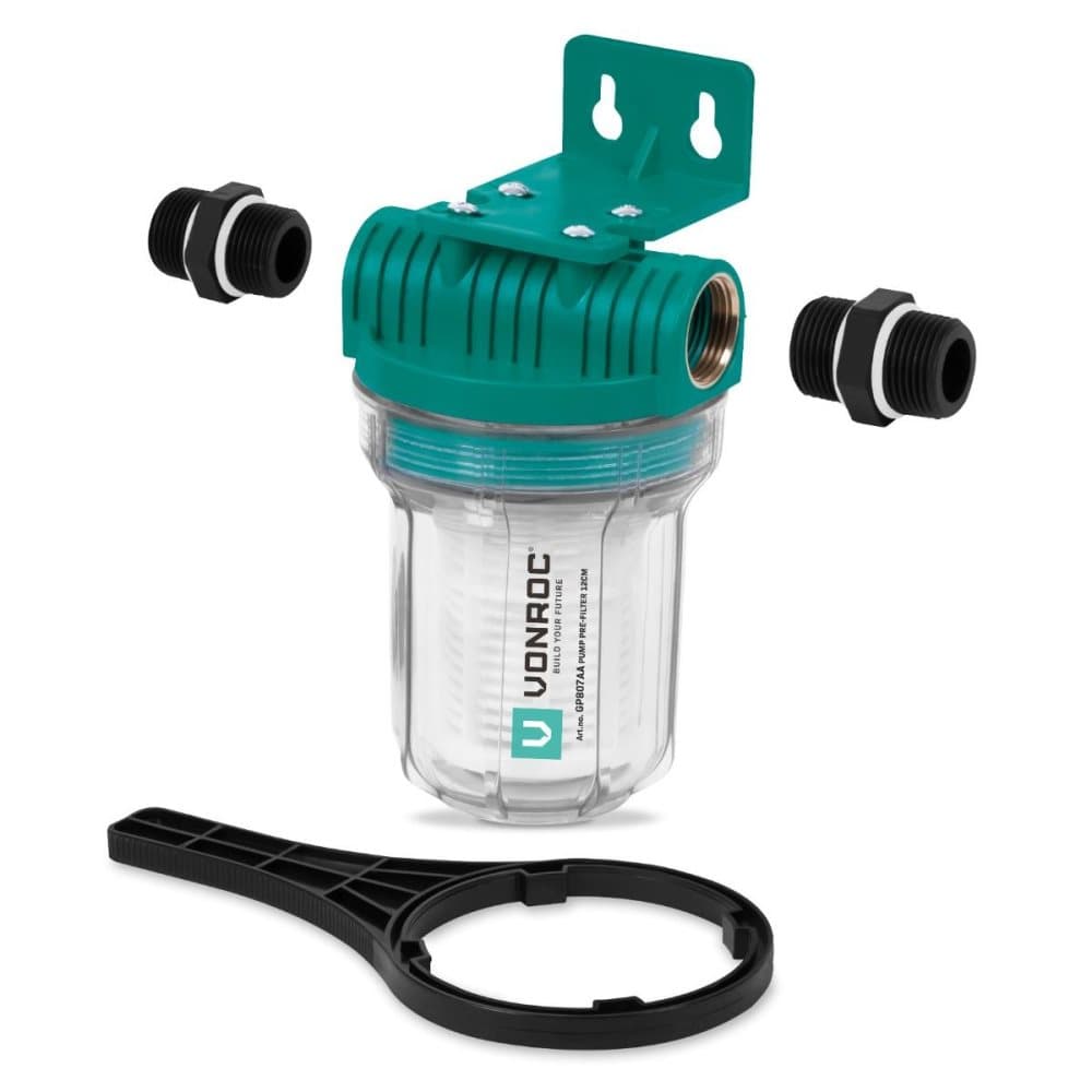 VONROC Förfilter för pumpar och hydroforpumpar - 12cm | Universal